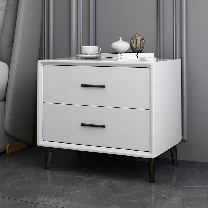 Modern Imitation Wood Nightstand 2-Drawer Storage 18 Inch H Night Table with Legs Clearhalo 'Bedroom Furniture' 'furn' 'furn_night_stand' 'Furniture' 'night_stand' 'Nightstands' 1200x1200_cc4306d5-7d21-40cc-bc51-23fa7f7e3d64
