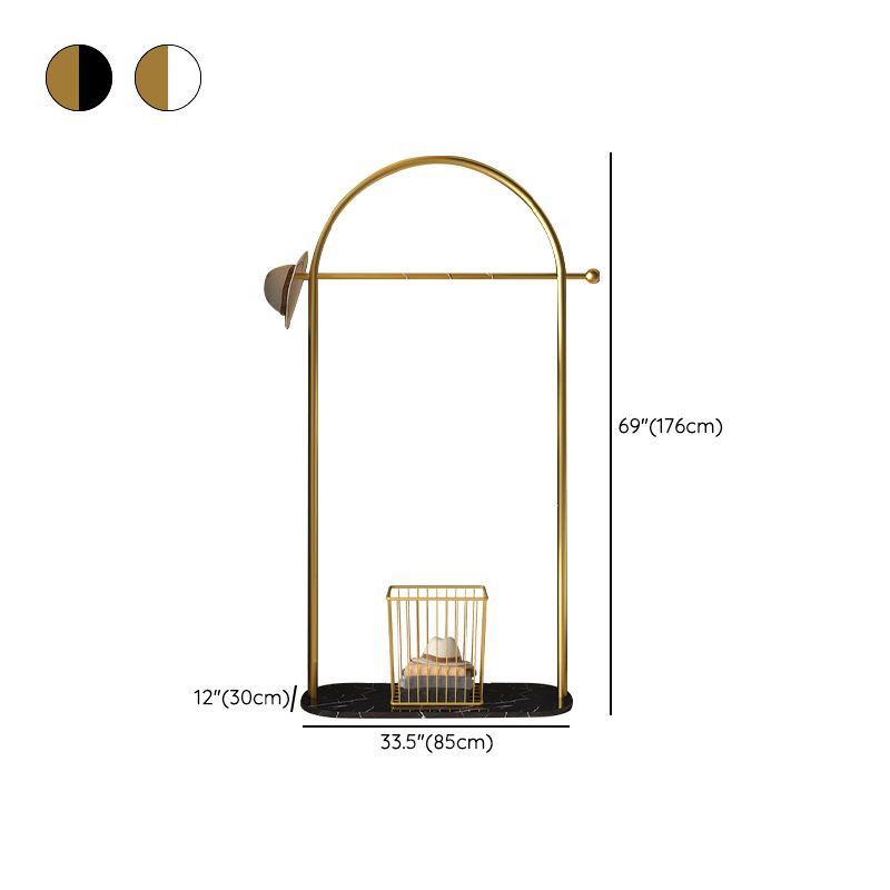 Luxurious Metallic Coat Hanger Pure Color Free Standing Marble Base Coat Rack Clearhalo 'Entry & Mudroom Furniture' 'furn' 'furn_hall_tree_coat_racks' 'Furniture' 'Hall Trees & Coat Racks' 'hall_tree_coat_racks' 1200x1200_cc44cfde-7c03-42eb-bf81-f1fa19b12588