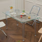 Modern Tempered Glass Desktop Geometric Acrylic Legs Dining Table for Dining Room Clearhalo 'Dining Tables & Seating' 'Dining Tables' 'dining_table' 'furn' 'furn_dining_table' 'Furniture' 'Kitchen & Dining Furniture' 1200x1200_cc44d9d8-46c3-4d8b-b71d-87aeda5fc3bf