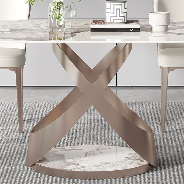 Luxury Sintered Stone Top Dining Set Rectangle 1/4/5/6 Pieces Dining Room Table Set Clearhalo 'Dining Room Sets' 'Dining Tables & Seating' 'dining_room_set' 'furn' 'furn_dining_room_set' 'Furniture' 'Kitchen & Dining Furniture' 1200x1200_cc44f4ae-7606-49ef-94f8-a12242e847f6