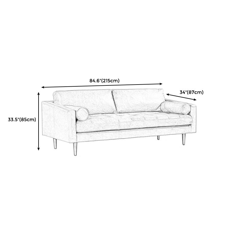 Craftsman Faux Leather Square Tufted Sofa for Living Room 65H