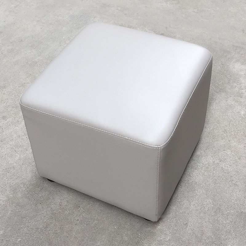 Mid-Century Modern Pouf Ottoman Genuine Leather Upholstered Solid Color Square Ottoman Clearhalo 'furn' 'furn_ottomans_poufs' 'Furniture' 'Living Room Furniture' 'Ottomans & Poufs' 'ottomans_poufs' 1200x1200_cc481356-ff7d-45f0-b2ce-2a0725908c7d