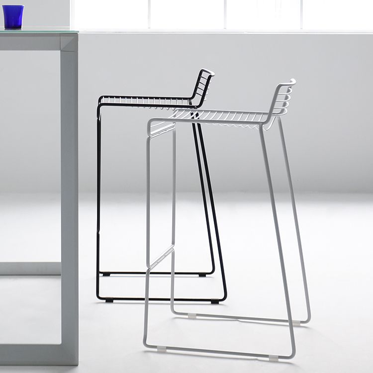 Sgabello da bar senza braccioli Sgabello da bar industriale in acciaio ad altezza per soggiorno