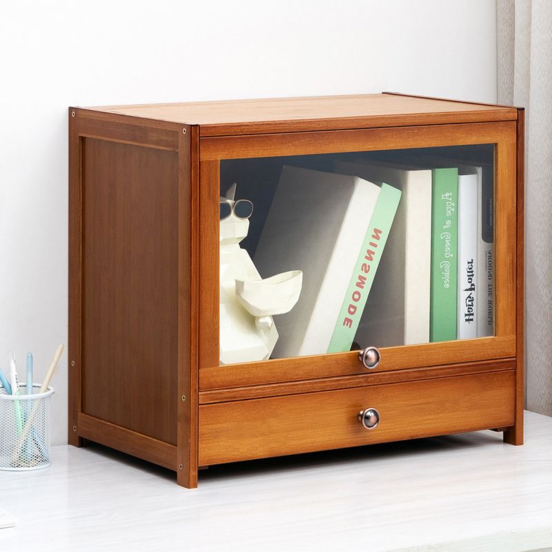 Brown Shelf Bookcase with Doors Standard Bookcase for Office