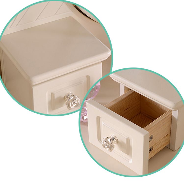 Set di sgabelli da letto vittoriano per il trucco bianco vanity da banco con cassetto