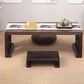 Natural/Brown Rectangular Coffee Table 11.81" High Wooden Cocktail Table