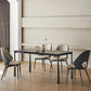 Modern Black Rectangle Dining Table Set 1/4/5/7 Pieces Dinette Set with Sintered Stone Top
