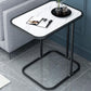 Glam Black/White Wood Side Table Stainless Steel Frame End Table