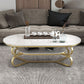 Metal Abstract Base Cocktail Table Oval Slate Top Coffee Table with Shelf Clearhalo 'Coffee & Accent Tables' 'Coffee Tables' 'coffee_tables' 'furn' 'furn_coffee_tables' 'Furniture' 'Living Room Furniture' 1200x1200_cc501e66-301f-4369-a7a4-6ae3d693d68d