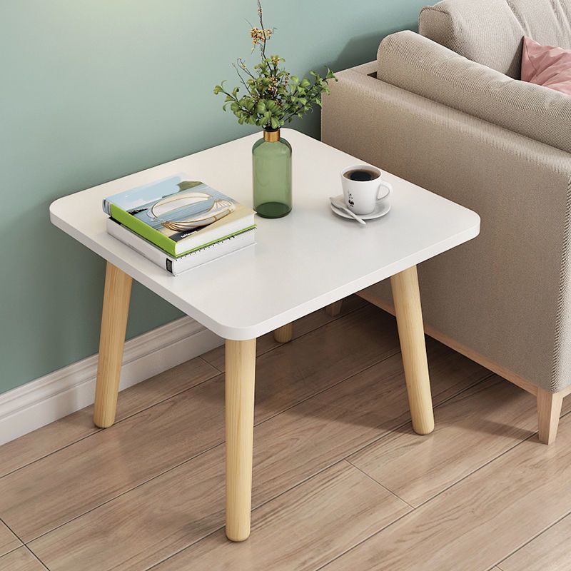 16.5 "高さの正方形の端テーブル黒/白/茶色の木材4脚サイドテーブル