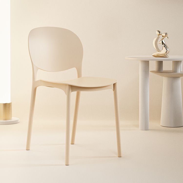 Nordic Stackable Backrest Chair with Acrylic Legs for Dining Room