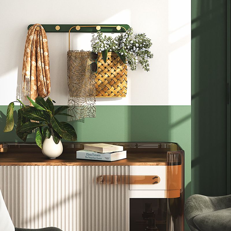 Kit de entrada de madera de estilo moderno de stand montada con ganchos de madera