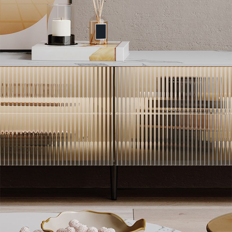 Tavolino in slitta in ardesia con deposito bianco contemporaneo