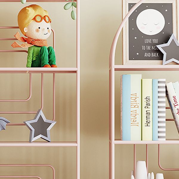 Metal Standard Bookcase Scandinavian Style Open Back Bookshelf Clearhalo 'Bookcases' 'furn' 'furn_bookcases' 'Furniture' 'furniture_bookcases' 'Office Furniture' 1200x1200_cc5260e9-979e-46cb-aac0-c076ca278d3e