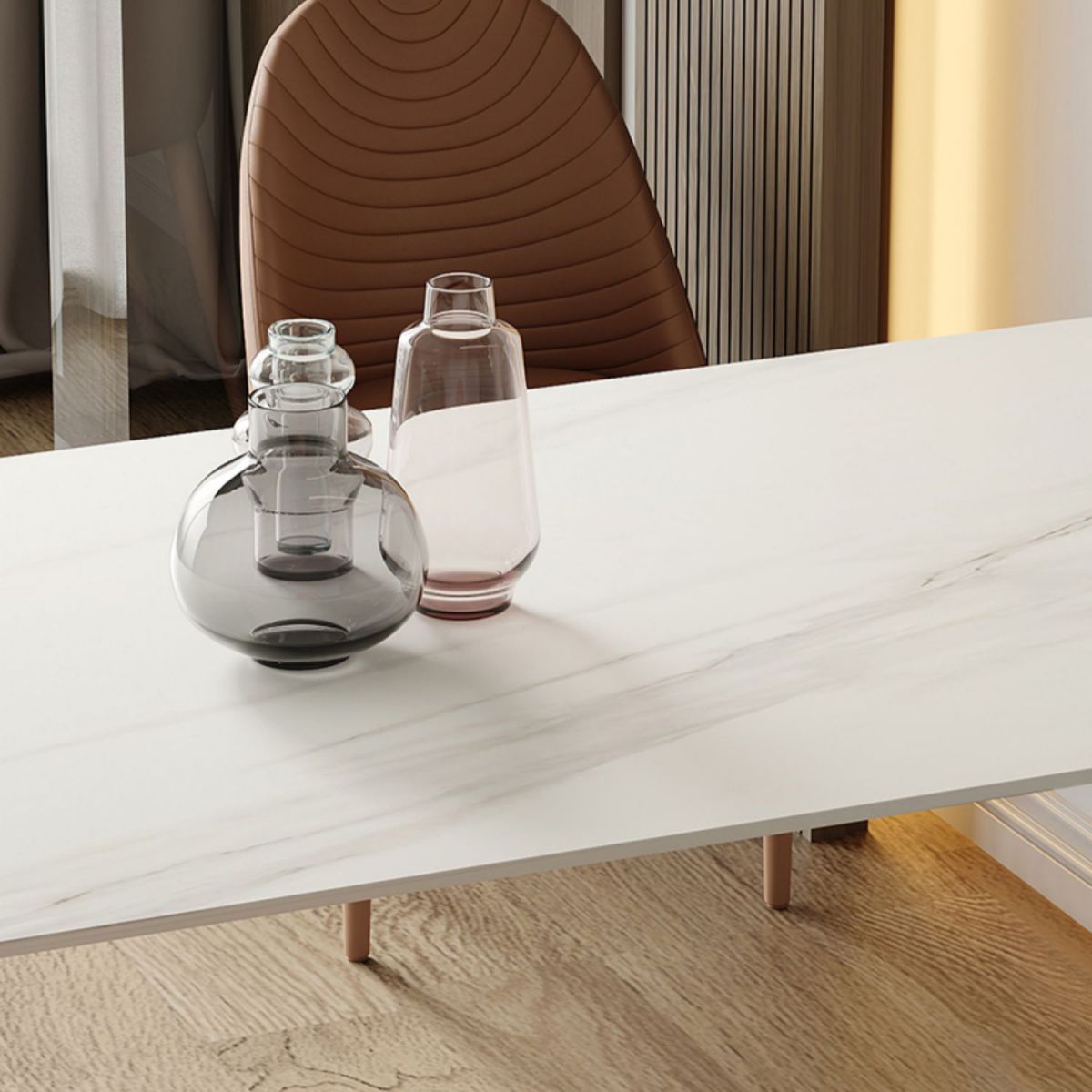 Modern Style Dining Table White Top Sintered Stone Table for Home Clearhalo 'Dining Tables & Seating' 'Dining Tables' 'dining_table' 'furn' 'furn_dining_table' 'Furniture' 'Kitchen & Dining Furniture' 1200x1200_cc5330ac-0513-4542-8ba3-811229afed00