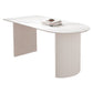 Free Form White Tone Dining Table Contemporary Dinette Table with Double Pedestal Base Clearhalo ' dining_table' 'Dining Tables & Seating' 'Dining Tables' 'furn' 'furn_dining_table' 'Furniture' 'furniture_dining_table' 'Kitchen & Dining Furniture' 'kitchen&dining_furn' 'kitchen' 'kitchen_dining_table' 1200x1200_cc542324-0ebe-4b5e-be72-536bb11baafa