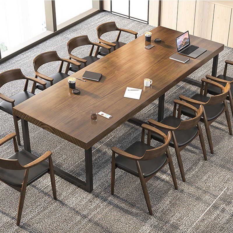 Juego de comedor moderno de 1/10 piezas, mesa de comedor rectangular de madera de pino para cafetería
