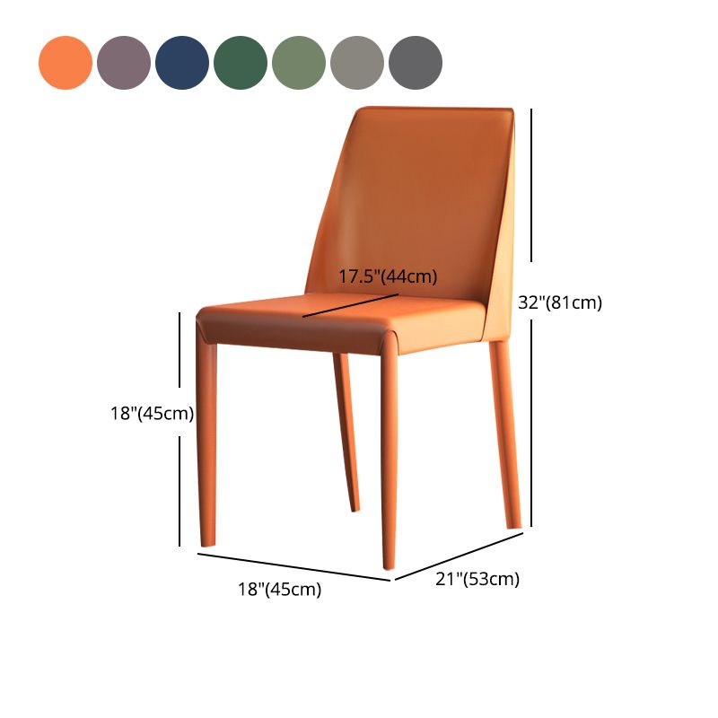 Designer Style Home Solid Back Side Chair Leather Matte Finish Dining Chair Clearhalo ' kitchen&dining_furn' 'Dining Chairs' 'Dining Tables & Seating' 'dining_chair' 'furn' 'furn_dining_chair' 'Furniture' 'furniture_dining_chair' 'Kitchen & Dining Furniture' 'kitchen' 1200x1200_cc552fed-88eb-4d41-b4ab-f748435333f4