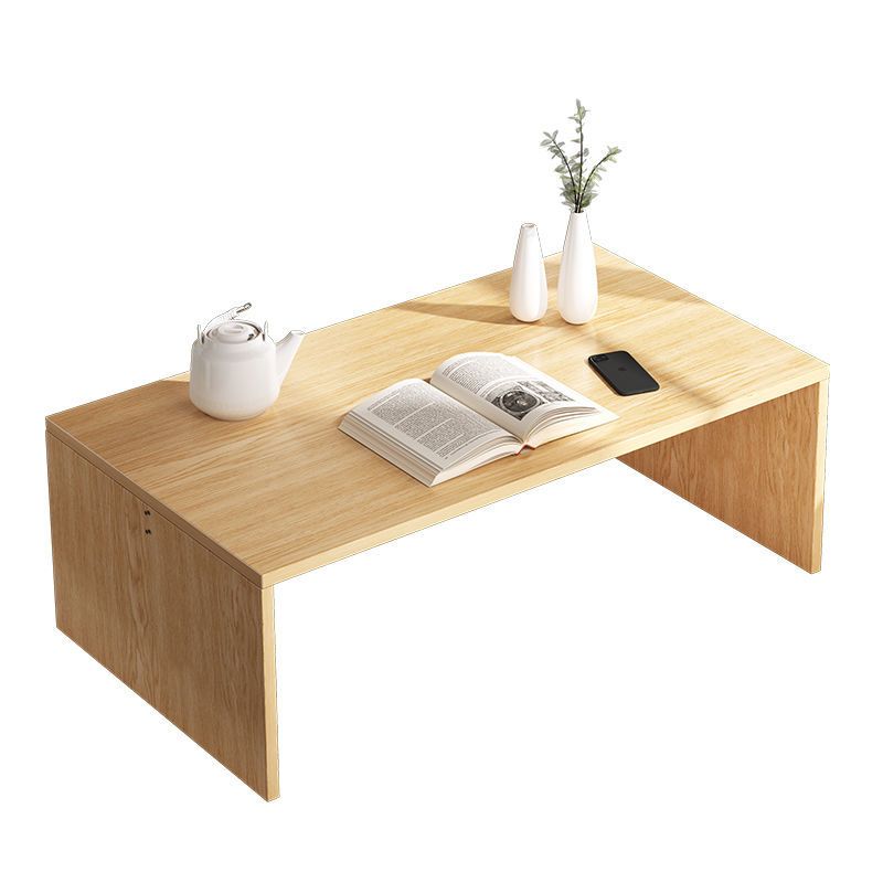 12.5"/15.7" Tall Modern Sled Base Wood Rectangular Table Top Coffee Table Clearhalo 'Coffee & Accent Tables' 'Coffee Tables' 'coffee_tables' 'furn' 'furn_coffee_tables' 'Furniture' 'furniture_coffee_tables' 'Living Room Furniture' 1200x1200_cc55cdab-2ca5-403b-bbae-6dd8464305a2