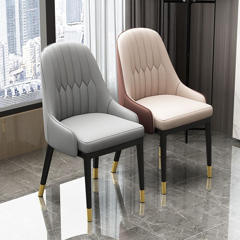 Glam Faux Leather Dining Chairs Metal Armless Dining Chair for Home Use Clearhalo 'Dining Chairs' 'Dining Tables & Seating' 'dining_chair' 'furn' 'furn_dining_chair' 'Furniture' 'furniture_dining_chair' 'Kitchen & Dining Furniture' 1200x1200_cc573c37-4e0d-4e5e-a830-204a47b93fe7