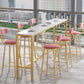 Glam Style Rectangle Bar Table 1/2/7 Pieces Faux Marble Counter Table Clearhalo 'Bar Furniture' 'furn' 'furn_home_bar_bar_sets' 'Furniture' 'Home Bars & Bar Sets' 'home_bar_bar_sets' 'Kitchen & Dining Furniture' 1200x1200_cc5a34a4-6732-4055-8dbe-83199767377c