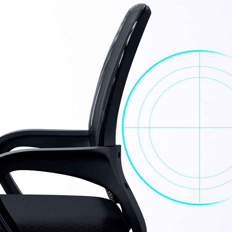 Moderne stijl bureau stoel vaste armen midden achterkant ergonomische taakstoel met wielen