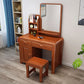 Make-up Vanity Standing Solid Wood Double Drawers Mirror Traditional Bedroom Clearhalo 'Bedroom Furniture' 'furn' 'furn_makeup_vanities' 'Furniture' 'Makeup Vanities' 'makeup_vanities' 1200x1200_cc5ad8f9-5007-49ca-a9a5-76f282e33046