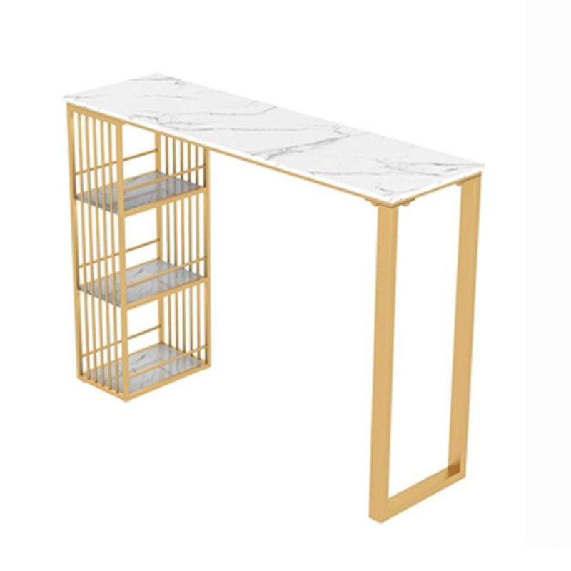 1/3/5 pezzi tavolo da barra glam set da tavolo rettangolare set di bistrot top in marmo con scaffale con scaffale
