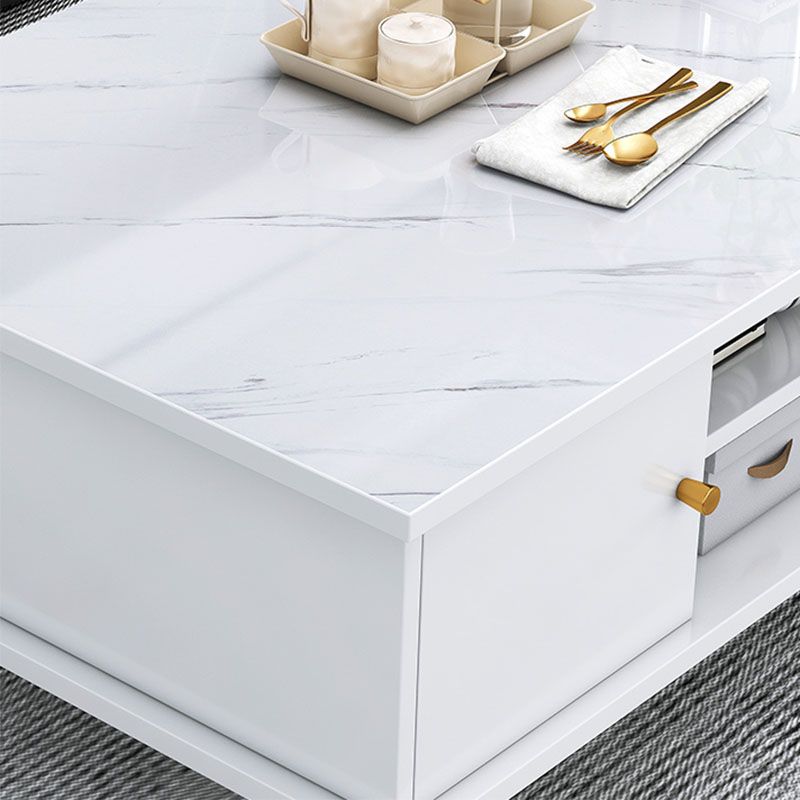 Rectangle White and Grey Modern Coffee Table with Four Legs for Living Room Clearhalo 'Coffee & Accent Tables' 'Coffee Tables' 'coffee_tables' 'furn' 'furn_coffee_tables' 'Furniture' 'furniture_coffee_tables' 'Living Room Furniture' 1200x1200_cc5b3d6a-3eb8-438b-b2e6-72ae68b41050