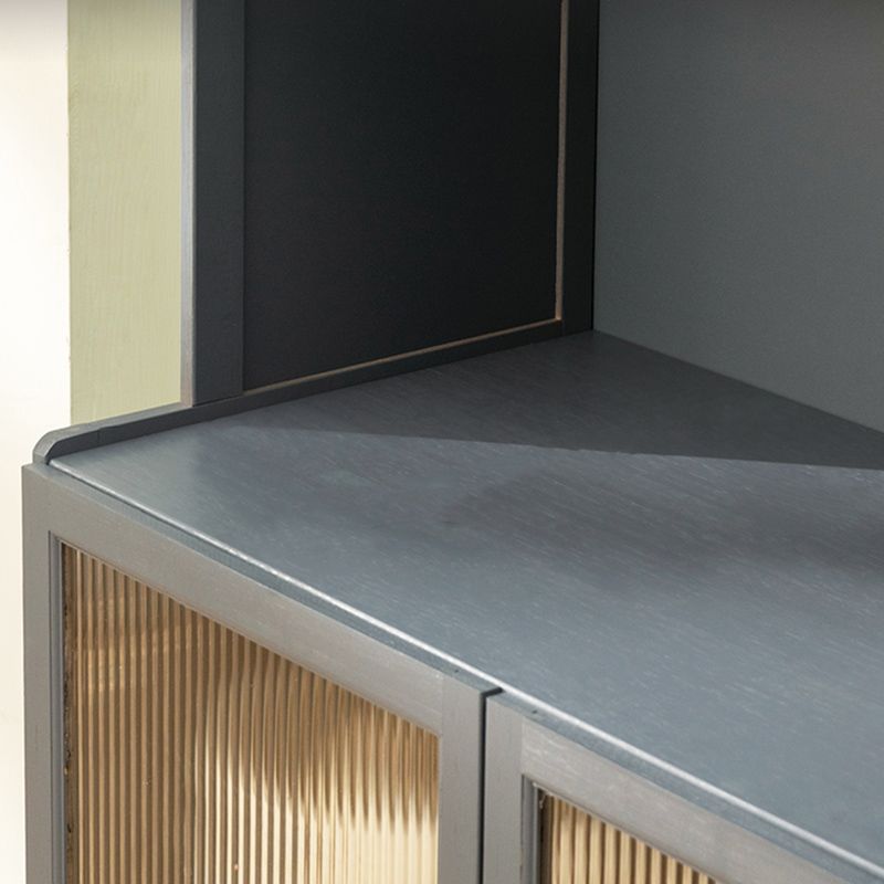 Contemporary Dining Server Grey Bamboo Buffet Server for Living Room Clearhalo 'buffet_sideboard' 'Buffets & Sideboards' 'furn' 'furn_buffet_sideboard' 'Furniture' 'Kitchen & Dining Furniture' 1200x1200_cc5bebcc-8511-445d-83c6-820a58aba27e