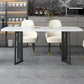 Black Metal Double Pedestal Dining Table Industrial Rectangle Fixed Table Clearhalo 'Dining Tables & Seating' 'Dining Tables' 'dining_table' 'furn' 'furn_dining_table' 'Furniture' 'furniture_dining_table' 'Kitchen & Dining Furniture' 'kitchen' 'kitchen_dining_table' 1200x1200_cc5c62ad-bc99-45f3-89b9-0375b9584c6f