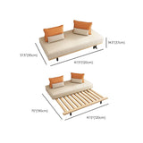 Modern Convertible Sofa Bed Armless Sofa with Pillows in Beige