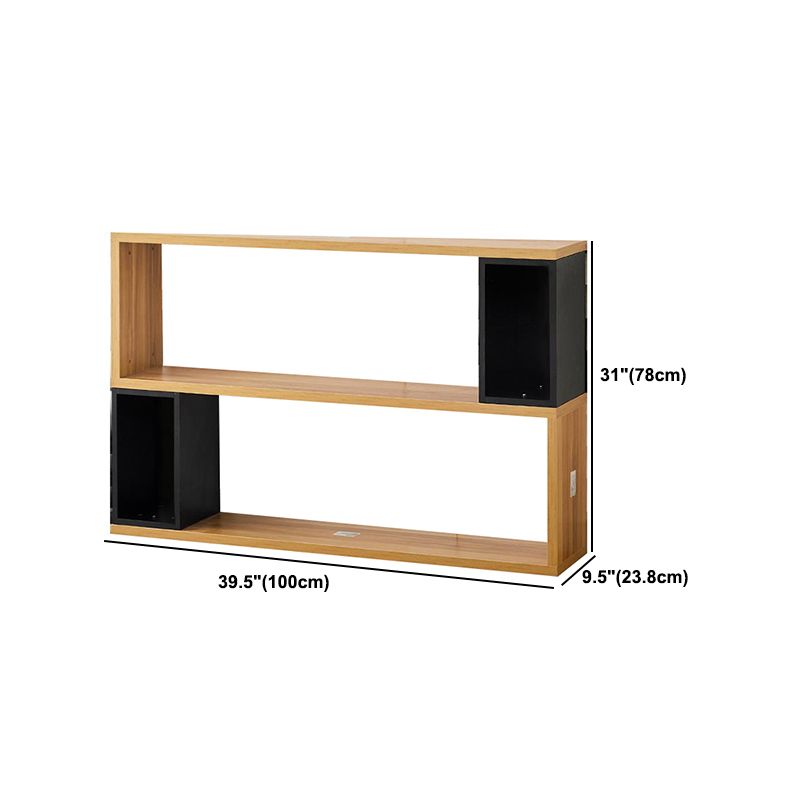 Modern geometry Bookshelf Multi Shelfs Open Back Bookcase in Natural Clearhalo 'Bookcases' 'furn' 'furn_bookcases' 'Furniture' 'Office Furniture' 1200x1200_cc5e1486-513e-4992-90fd-df2b84e18d9c