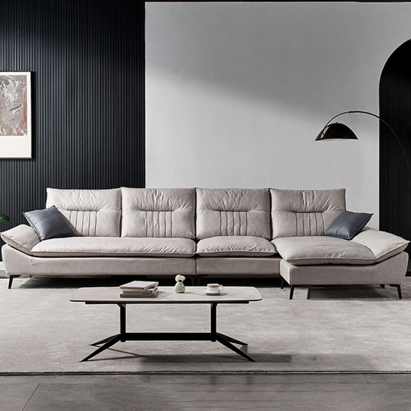 Contemporary Cushions Sofa 39.37"High Flared Arm Stain Resistant Sofa Clearhalo 'furn' 'furn_sectionals' 'Furniture' 'furniture_sectionals' 'kitchen' 'kitchen_sectionals' 'Living Room Furniture' 'Sectionals' 1200x1200_cc5e2c4c-8c55-4316-a951-cff7be220b75