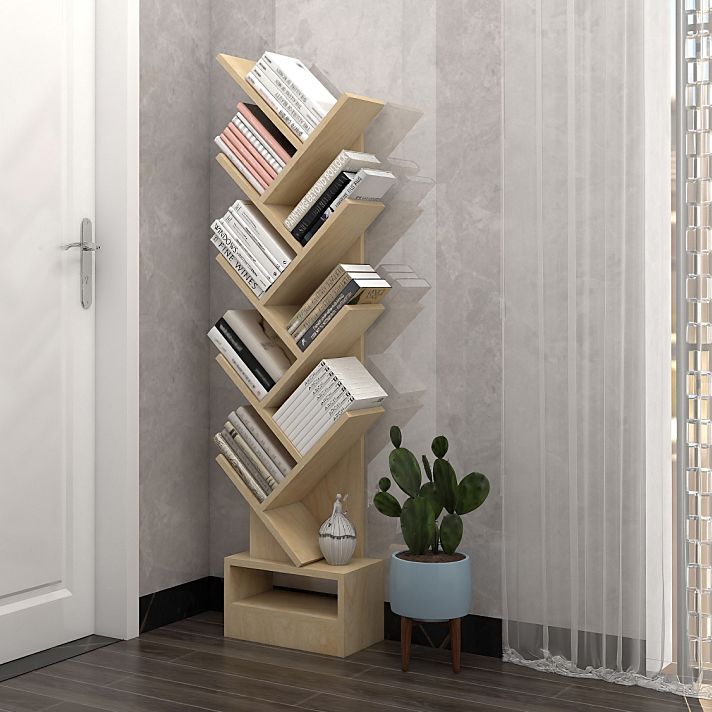 Contemporary Style Geometric Bookcase Vertical Closed Back Book Shelf Clearhalo 'Bookcases' 'furn' 'furn_bookcases' 'Furniture' 'furniture_bookcases' 'Office Furniture' 1200x1200_cc5f99db-f31d-43a6-b385-7367e231cd4d