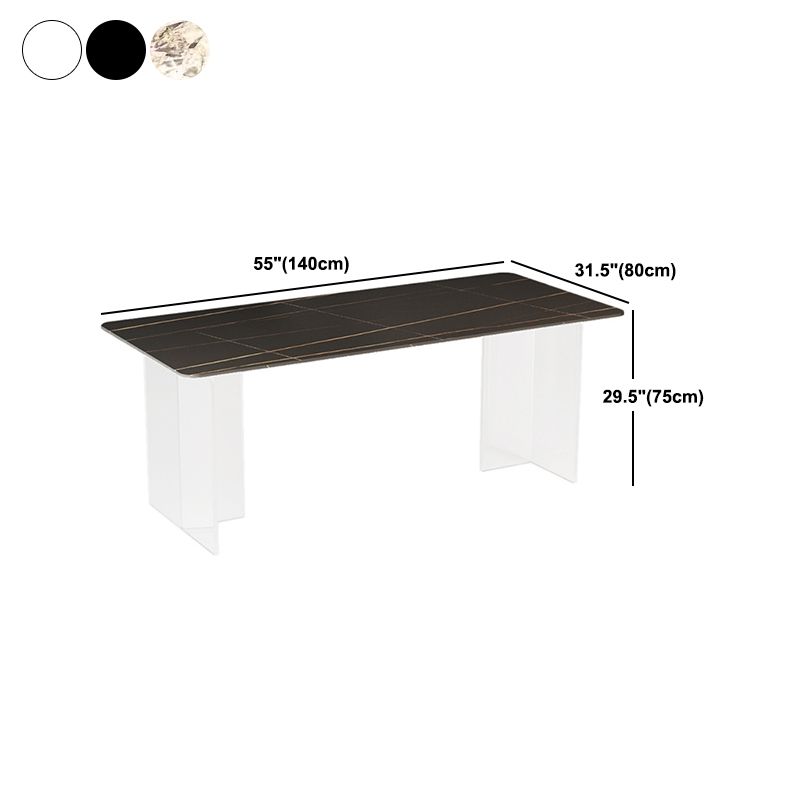 Modern 1/5 Pieces Dining Set Rectangle Stone Dining Table for Dining Room Clearhalo 'Dining Room Sets' 'Dining Tables & Seating' 'dining_room_set' 'furn' 'furn_dining_room_set' 'Furniture' 'Kitchen & Dining Furniture' 1200x1200_cc606de4-12be-42ad-98c8-de964a4f945a