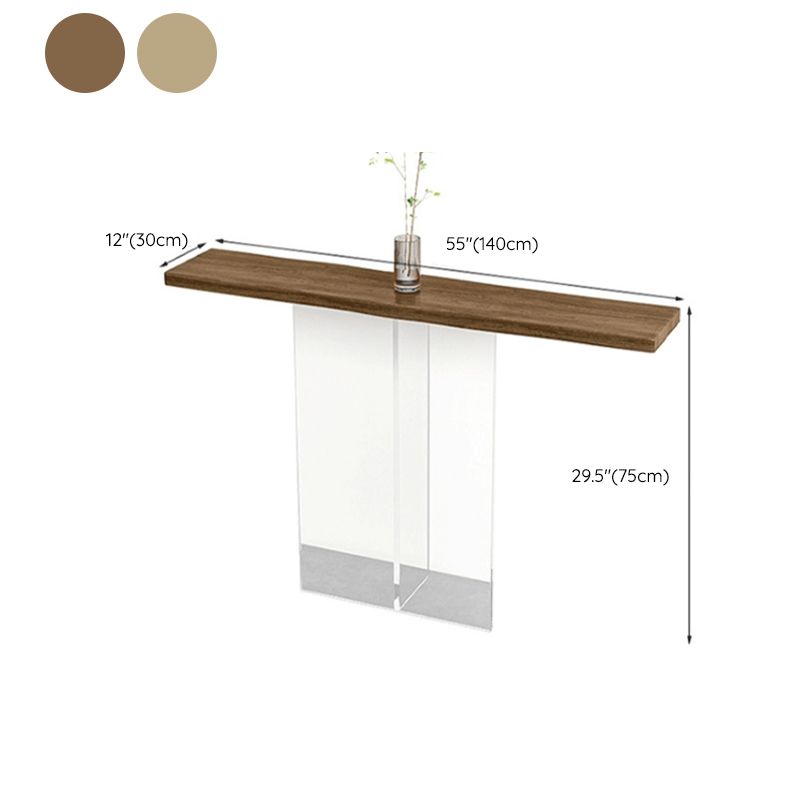 Contemporary Rectangle Sofa Console Table with Acrylic Bracket for Hall