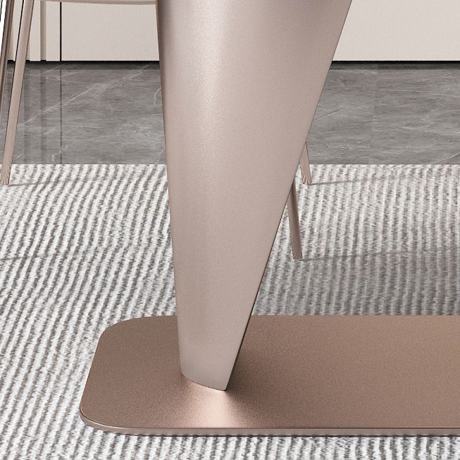 Glam Rectangle Dining Table Sintered Stone Table with Metal Base for Kitchen Clearhalo 'Dining Tables & Seating' 'Dining Tables' 'dining_table' 'furn' 'furn_dining_table' 'Furniture' 'Kitchen & Dining Furniture' 1200x1200_cc61e3e1-2360-4b53-97da-8ff439cee134