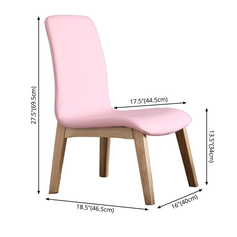 Scandinavian Style Ash Wood Dining Side Chair Solid Back Armless Chair for Home Use Clearhalo ' kitchen&dining_furn' 'Dining Chairs' 'Dining Tables & Seating' 'dining_chair' 'furn' 'furn_dining_chair' 'Furniture' 'furniture_dining_chair' 'Kitchen & Dining Furniture' 'kitchen' 1200x1200_cc63cb7a-eb56-4c46-82bb-9bfc83c1a151