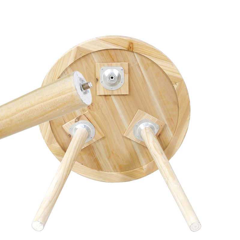 French Country 3 Legs Sofa Side Accent Table Solid Wood Round End Table