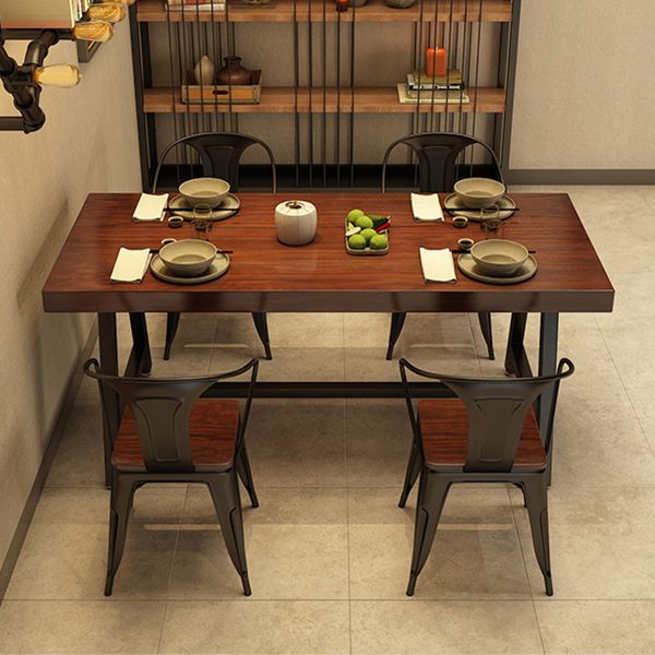 Industrial Rectangle Dining Room Table Pine Solid Wood Table with Trestle Base Clearhalo ' dining_table' 'Dining Tables & Seating' 'Dining Tables' 'furn' 'furn_dining_table' 'Furniture' 'furniture_dining_table' 'Kitchen & Dining Furniture' 'kitchen&dining_furn' 'kitchen' 'kitchen_dining_table' 1200x1200_cc654d50-6f01-4489-bf4b-05b43a439c3b