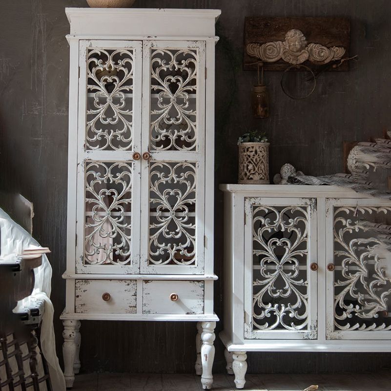 Tradizionale in legno in legno massiccio Porte in vetro armadio con le porte con porte