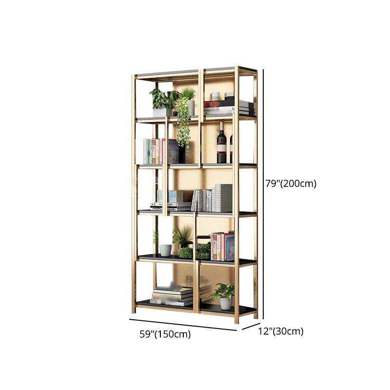 Glam Style Shelf Bookcase Open Back 5-Shelf Bookcase for Office and Home Clearhalo 'Bookcases' 'furn' 'furn_bookcases' 'Furniture' 'furniture_bookcases' 'kitchen' 'kitchen_bookcases' 'Living Room Furniture' 'Office Furniture' 1200x1200_cc691574-ba98-461e-945a-edeb7b045192