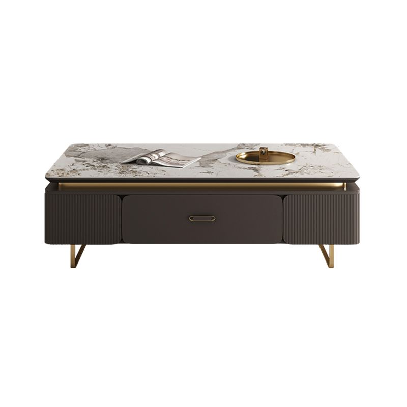 27" Wide Glam Cocktail Table Rectangle Stone Coffee Table with Drawer Clearhalo 'Coffee & Accent Tables' 'Coffee Tables' 'coffee_tables' 'furn' 'furn_coffee_tables' 'Furniture' 'Living Room Furniture' 1200x1200_cc692007-2b03-4810-a3cc-42cb08f12fe0