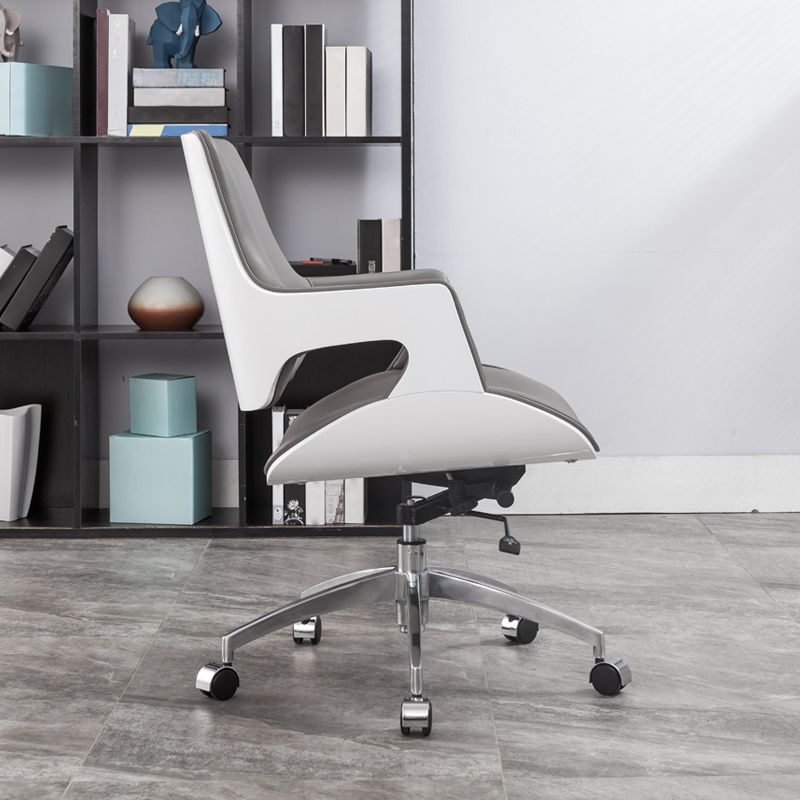 High / Mid Back Office Chair Grey Upholstered Desk Chair with Wheels Clearhalo 'furn' 'furn_office_chair' 'Furniture' 'Office Chairs' 'Office Furniture' 'office_chair' 1200x1200_cc69f050-939b-4e59-b76b-2880e62c3cca