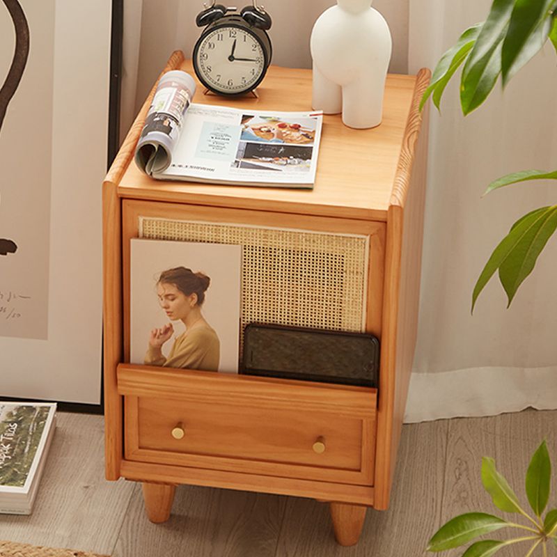 Modern Lower Shelf Nightstand Rattan Bedside Cabinet for Bedroom Clearhalo 'Bedroom Furniture' 'furn' 'furn_night_stand' 'Furniture' 'night_stand' 'Nightstands' 1200x1200_cc6a3f28-02ab-4d3c-b3fa-801656ed6616