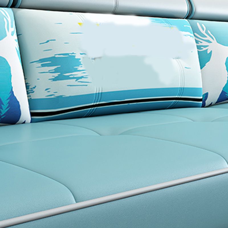 Modern 3-seat Sectionals Pillow Top Arm Sofa with Adjustable Headrest Clearhalo 'Furniture' 'furniture_sectionals' 'kitchen' 'kitchen_sectionals' 'Living Room Furniture' 'Sectionals' 1200x1200_cc6b154e-2610-42b6-91fd-476ef9f13e75