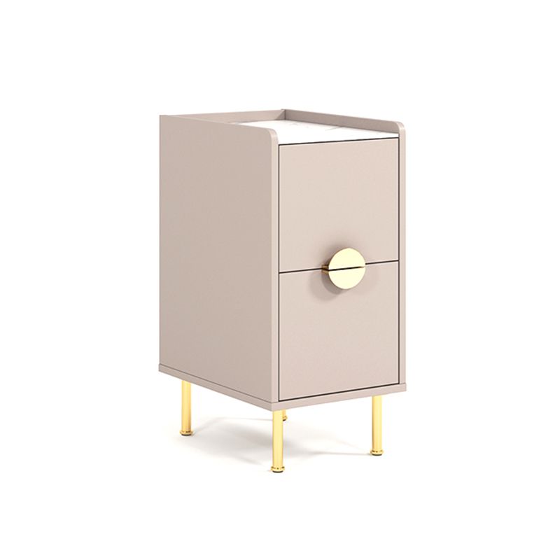 Glam Stone Top Bed Nightstand 2-Drawer Imitation Wood Legs Included Night Table Clearhalo 'Bedroom Furniture' 'furn' 'furn_night_stand' 'Furniture' 'night_stand' 'Nightstands' 1200x1200_cc6b964b-04c0-459c-88de-f4e2bca3484c