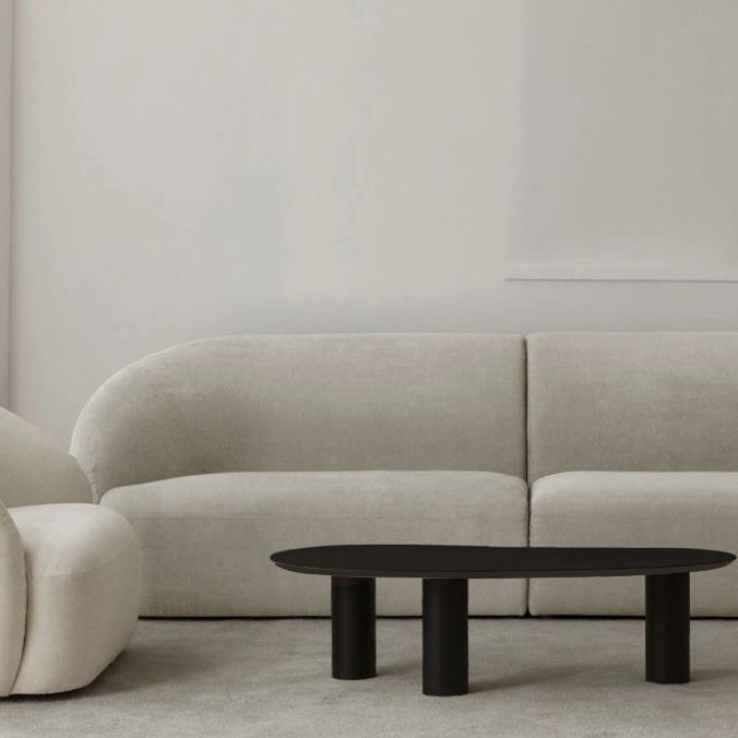 Mesa de centro escandinava de madera y metal Mesa de cóctel con tapa irregular y 3 patas