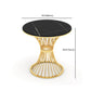 Ensemble de coin repas avec plateau en pierre noire et base en métal, ensemble de table à manger ronde moderne, 1/5 pièces